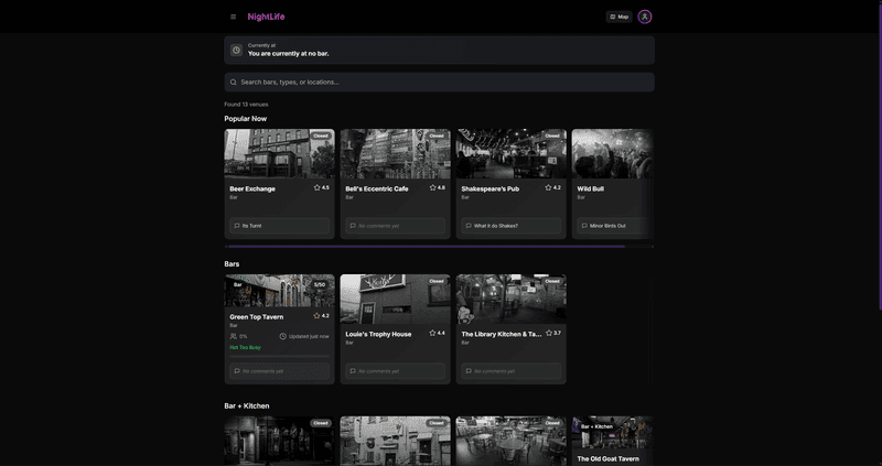 Nightlife Out — Nightlife / Consumer Web project preview